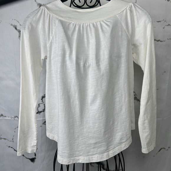 Tea Collection Embroidered Peasant Top Boho Long Sleeve Floral Cream Girl's L - Picture 7 of 10